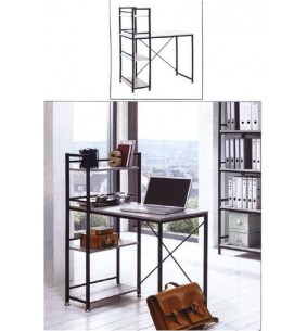 SANDRO - Bureau droit avec bibliothèque 3 tablettes 