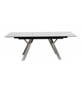 CAMBERRA - Table de séjour rectangulaire avec 1 allonge de 50 