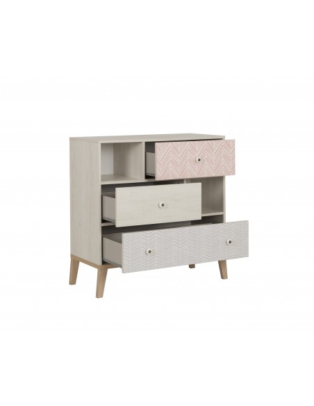 FLORENCE - Commode 3 tiroirs 2 niches 