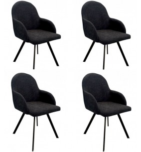 PATNA - Lot de 4 Fauteuils de séjour bleus 