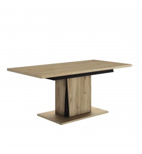 TITAN - Table de séjour rectangulaire pied central 1 allonge 