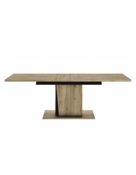 TITAN - Table de séjour rectangulaire pied central 1 allonge 