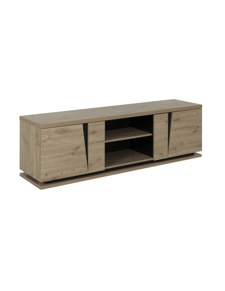 TITAN - Meuble TV 2 portes 1 tablette centrale 