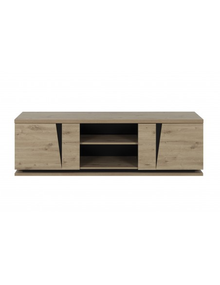 TITAN - Meuble TV 2 portes 1 tablette centrale 