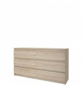 STERN - Commode 3+3 tiroirs chêne sonoma 