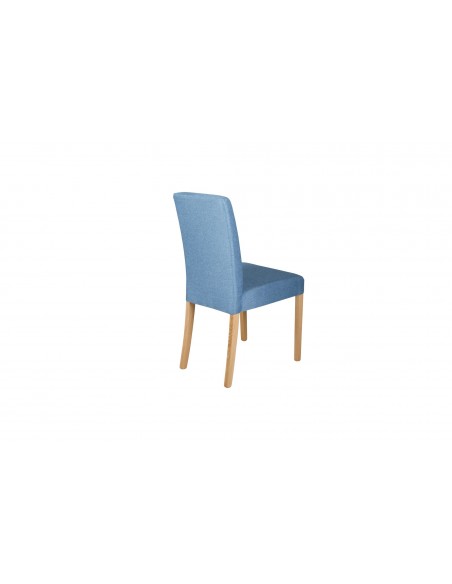 LANA - Chaise de séjour Naturel Bleu lot de 2 