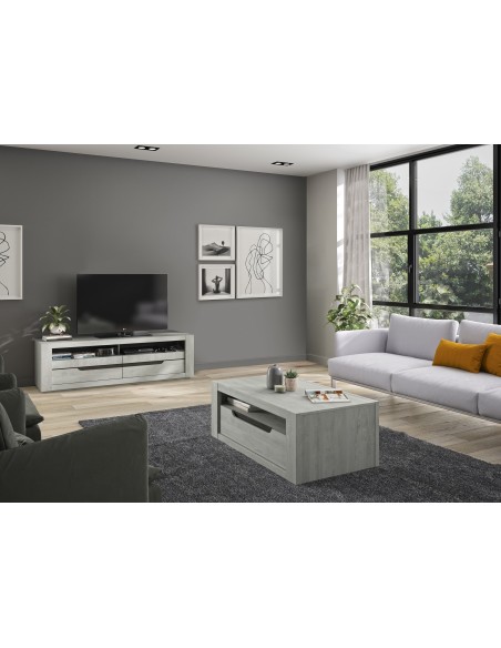 ALIKANTE - Banc TV 2 tiroirs 2 niches 