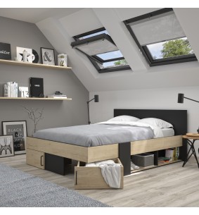 LEVEL - Lit gain de place pour couchage 140x190 (sans sommier ni matelas)  2