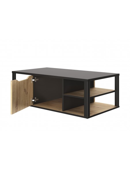 LONDRES - Table basse rectangulaire 1 porte 2 tablettes 