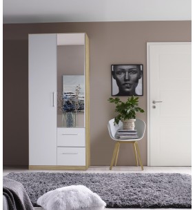 ELISE - Armoire 2 portes dont 1 miroir 2 tiroirs 
