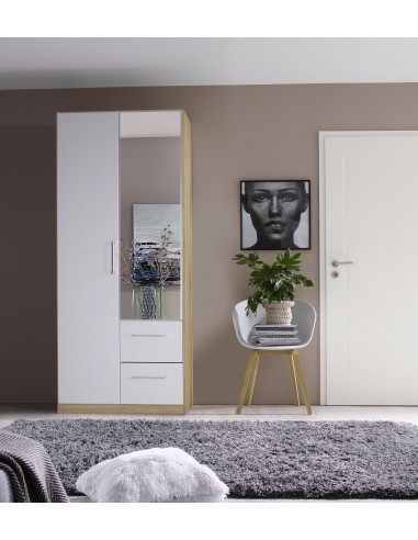 ELISE - Armoire 2 portes dont 1 miroir 2 tiroirs 