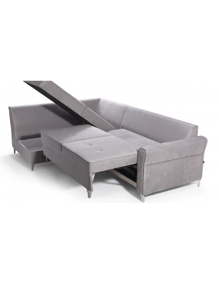 BROADWAY - Salon d'angle convertible avec coffre de rangement 
