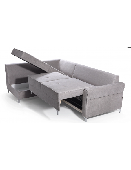 BROADWAY - Salon d'angle convertible avec coffre de rangement 