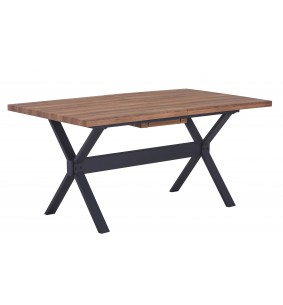 MAKA - Table de séjour rectangulaire 160 cm 1 allonge de 40 