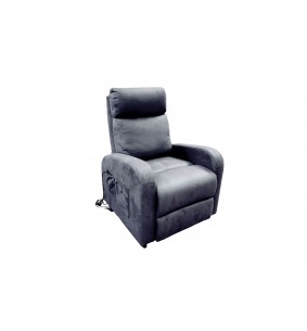BERGEN - Fauteuil de relaxation électrique releveur bleu 