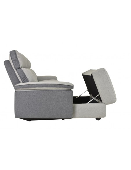 DENVER - Canapé angle relaxation électrique GAUCHE gris 