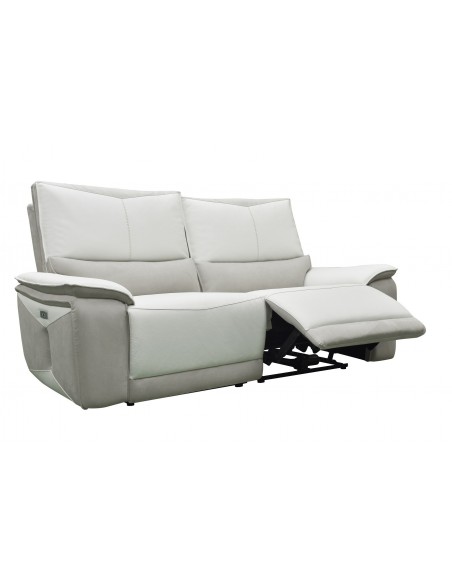 HOUSTON - Canapé 2.5 places relaxation électrique écru 