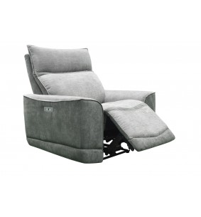 LOS ANGELES - Fauteuil relaxation électrique gris 