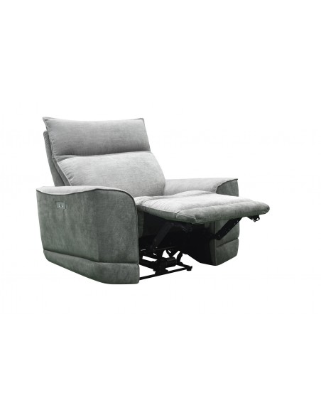 LOS ANGELES - Fauteuil relaxation électrique gris 