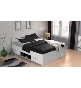 ARIZONA - Lit pour couchage 140x190 2 tiroirs 1 niche 