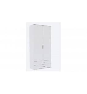 MENTON - Armoire 2 portes 2 tiroirs Blanc 