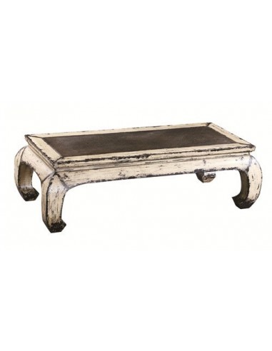 ORIGIN - Table basse rectangulaire, cannage au centre BLANC 