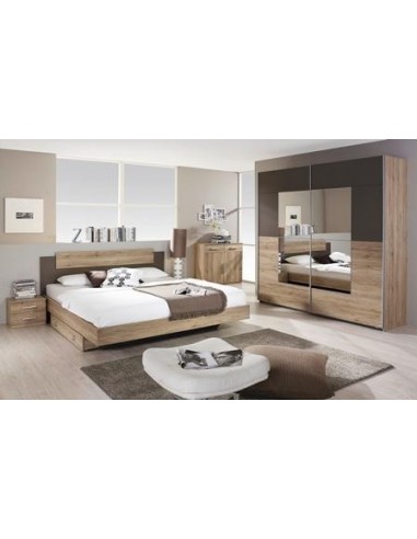 PRIMA - Armoire 4 portes battantes dont 2 miroirs 