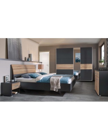 SUMATRA - Lit pour couchage avec 2 chevets 140x190 