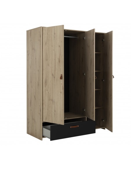 HAPPY - Armoire 3 portes 1 tiroir 