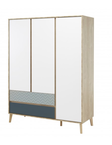 ROME - Armoire 3 portes 2 tiroirs 