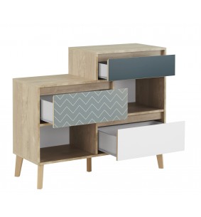 ROME - Commode 3 tiroirs 2 niches  2